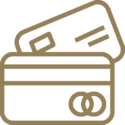 Gold icon of two credit cards